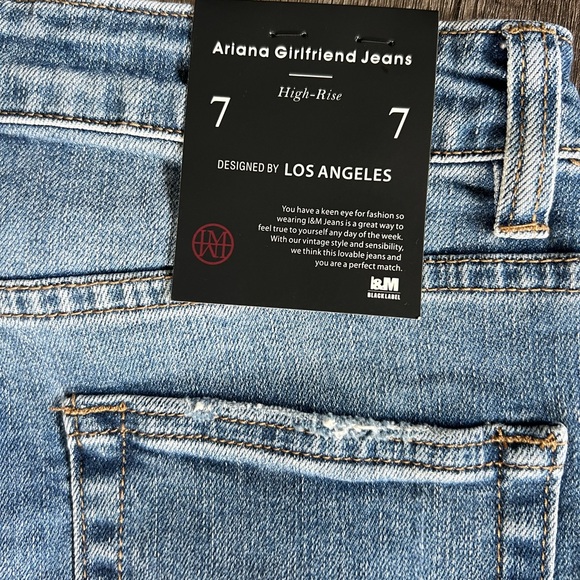 I&M Black Label Ariana Girlfriend High Rise Distressed Light Blue Jeans - Picture 2 of 6